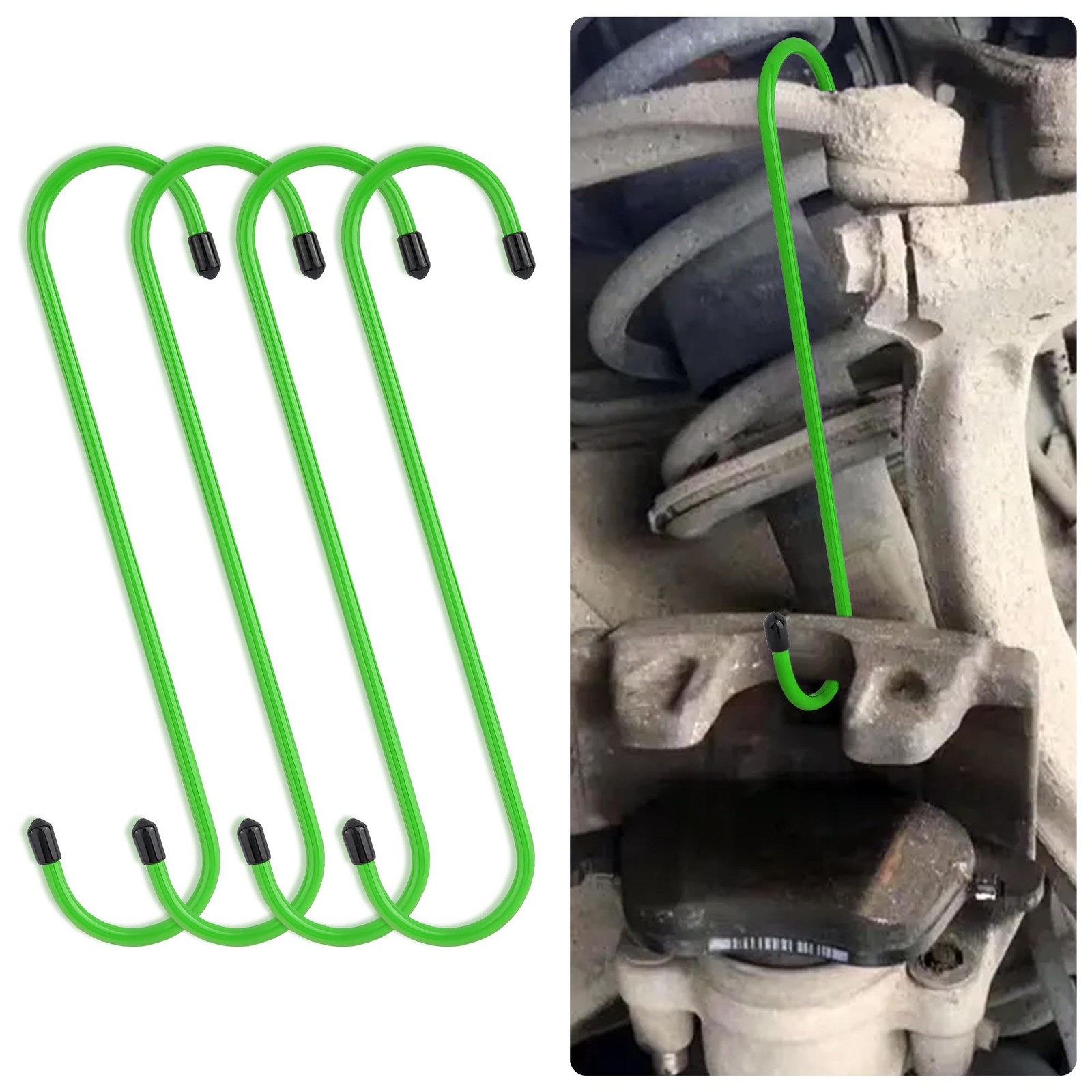 Brake Caliper Hangers Hooks Set Heavy Duty 4 Pack