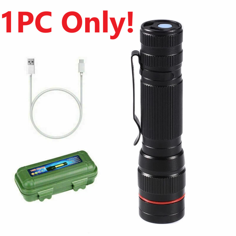 35000000 lumens Small LED Mini Flashlight Pocket Super Bright Torch Rechargeable