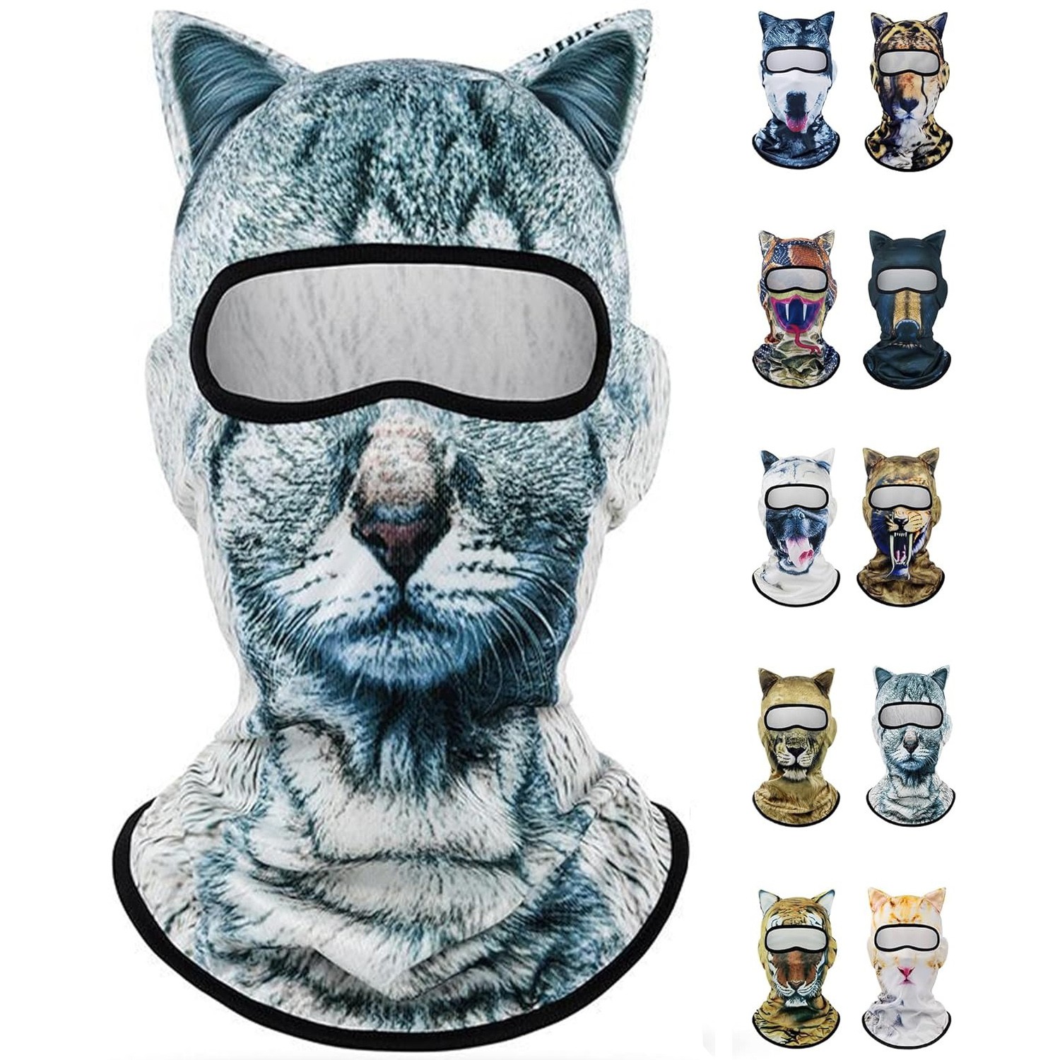 3D Animal Balaclava Face Mask with Ear for Halloween Music Festivals Raves Party