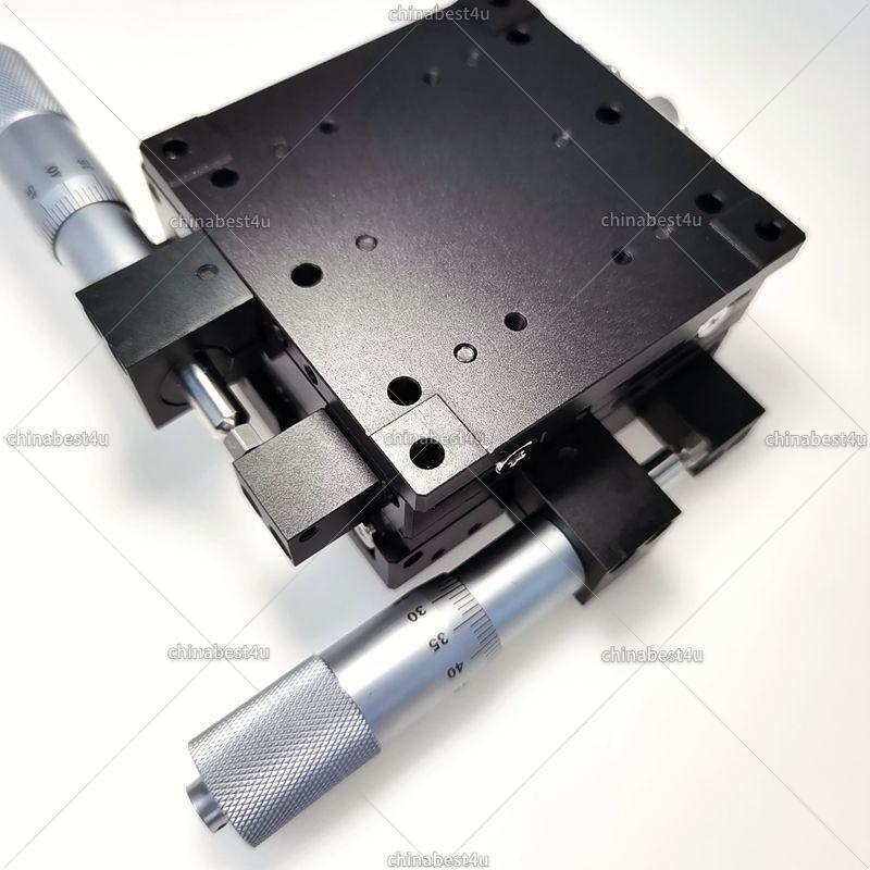 XY Manual Tuning Roller Linear Stage 80*80*40mm Micrometer Fine Tuning Platform