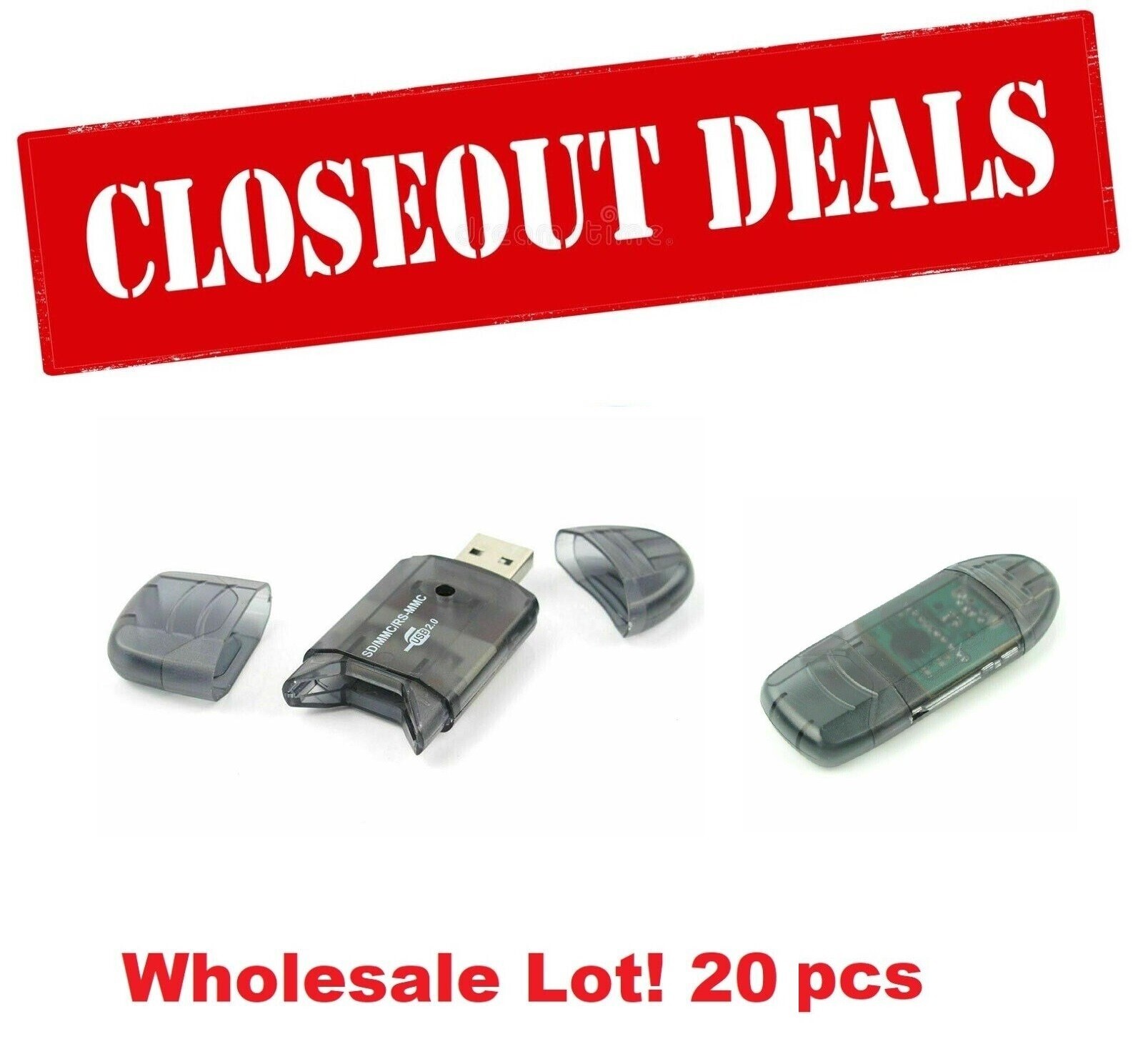 20x USB 2.0 Reader for SD HC SDHC Adaptor Memory Card Writer Adapter Portable