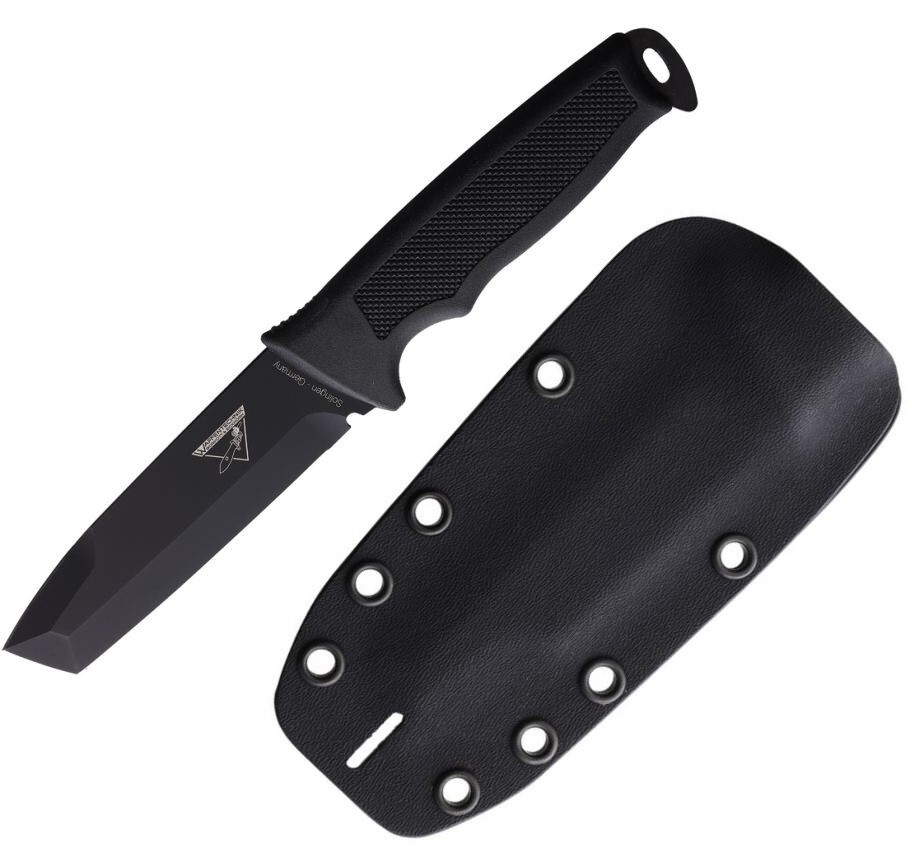 Waffentechnik Buddy 2 Fixed Knife 4.25" 440A Steel Tanto Blade Softell Handle
