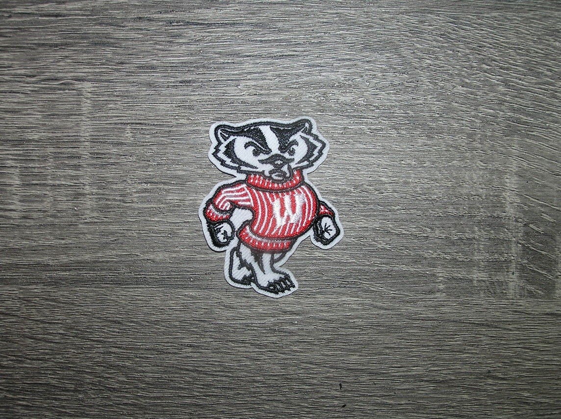 Wisconsin Badgers University College Bucky Embroidered Iron On Patch 2" x 2.5"