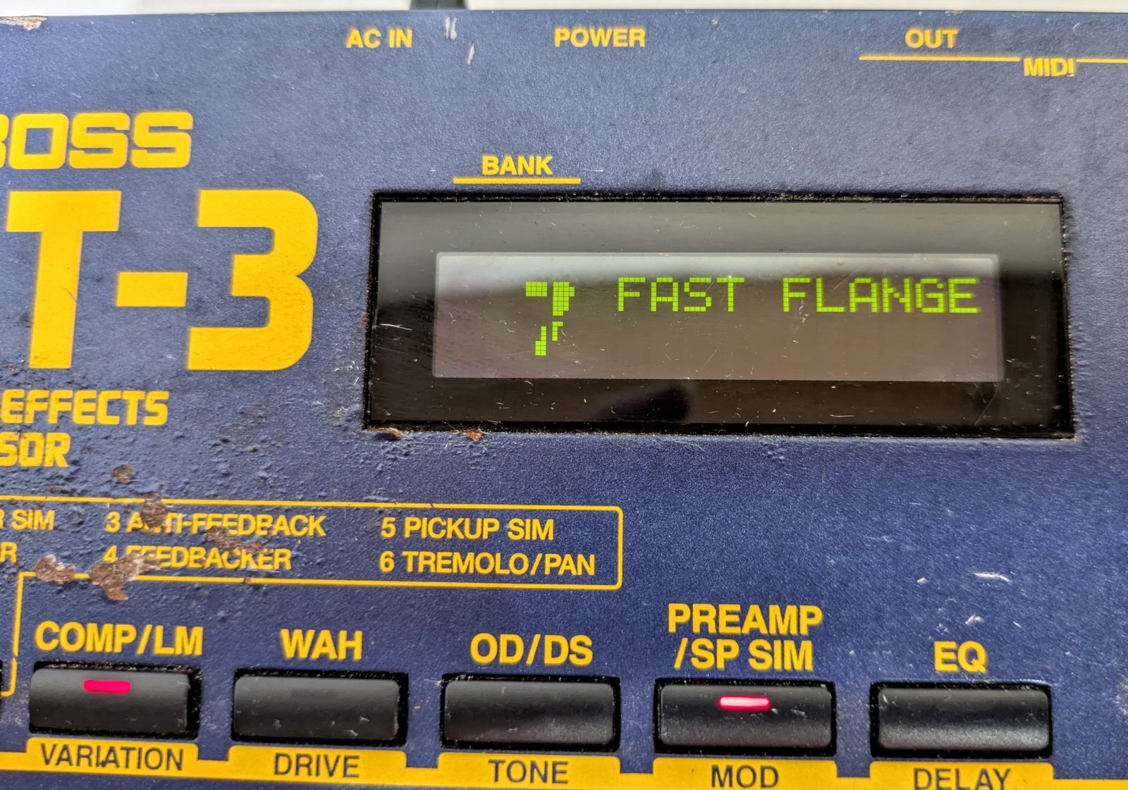BOSS GT-3 Guitar Effects Processor Multiple Effects Pedal Powers Up Parts Repair