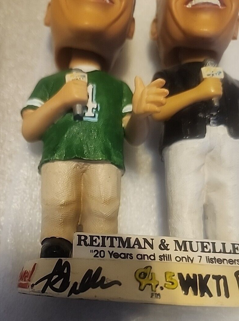 Milwaukee WI Radio Hosts Reitman and Mueller 94.5 WKTI FM SIGNED Bobblehead
