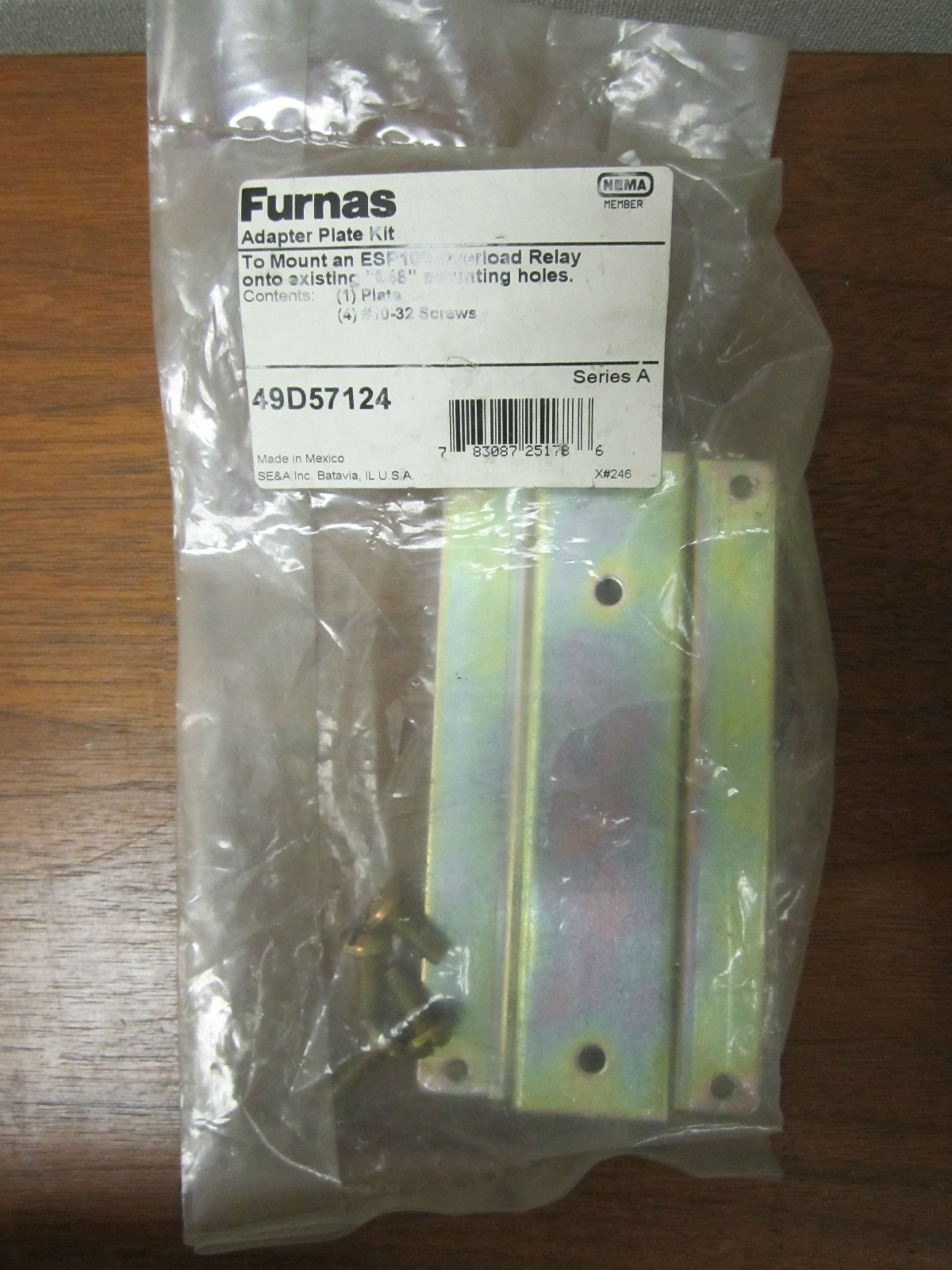 FURNAS ADAPTER PLATE KIT 49D57124 NEW!!