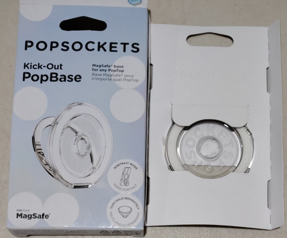 Genuine PopSockets Kick-Out PopBase for MagSafe BASE only in Clear/White