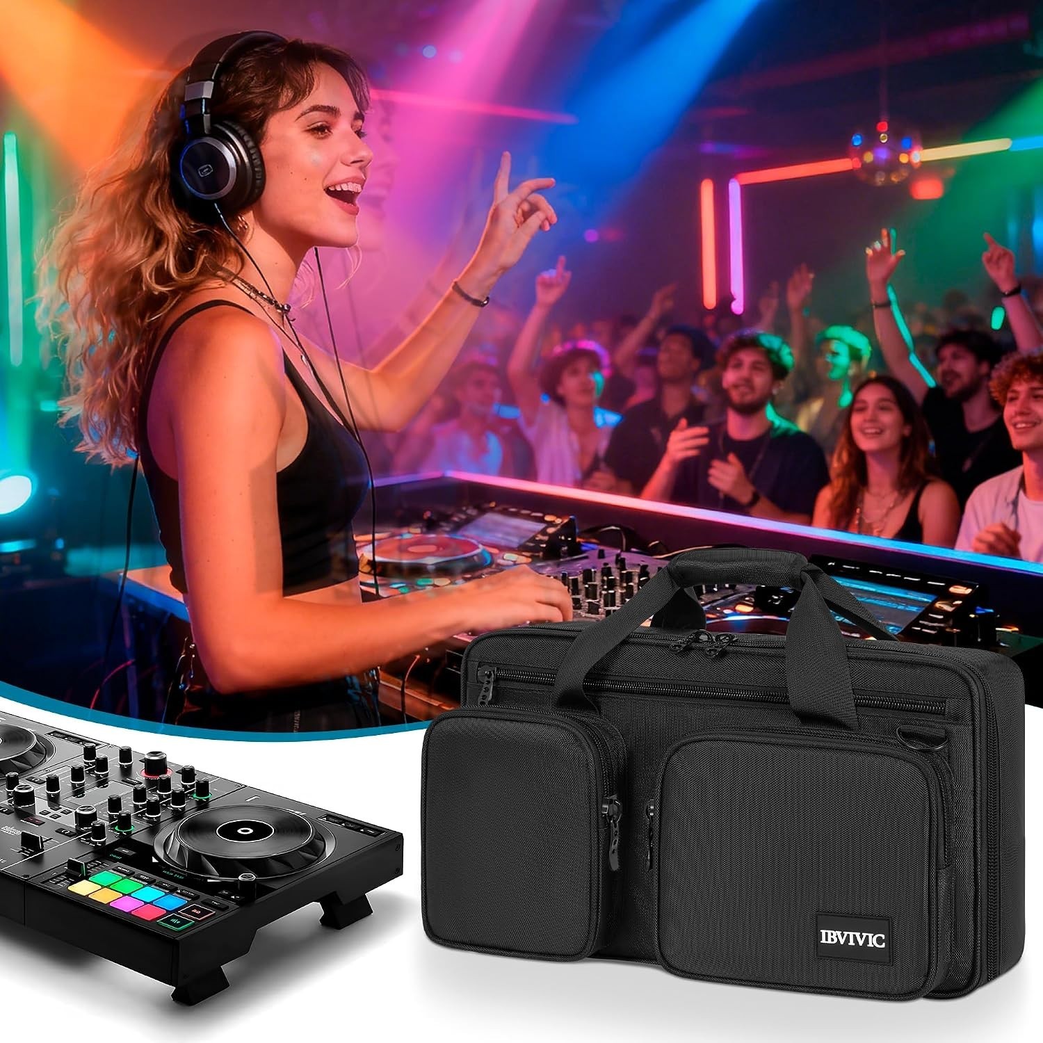 Durable DJ Controller Bag - Lightweight, Shockproof, & Organized for Travel