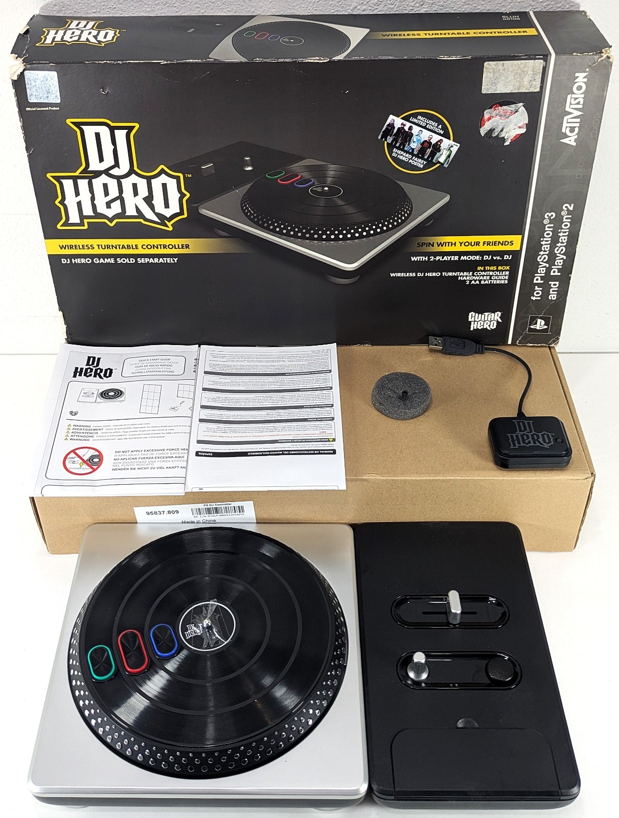 DJ Hero For PS2 or PS3 Turntable wireless Controller Kit NO Game with box rare