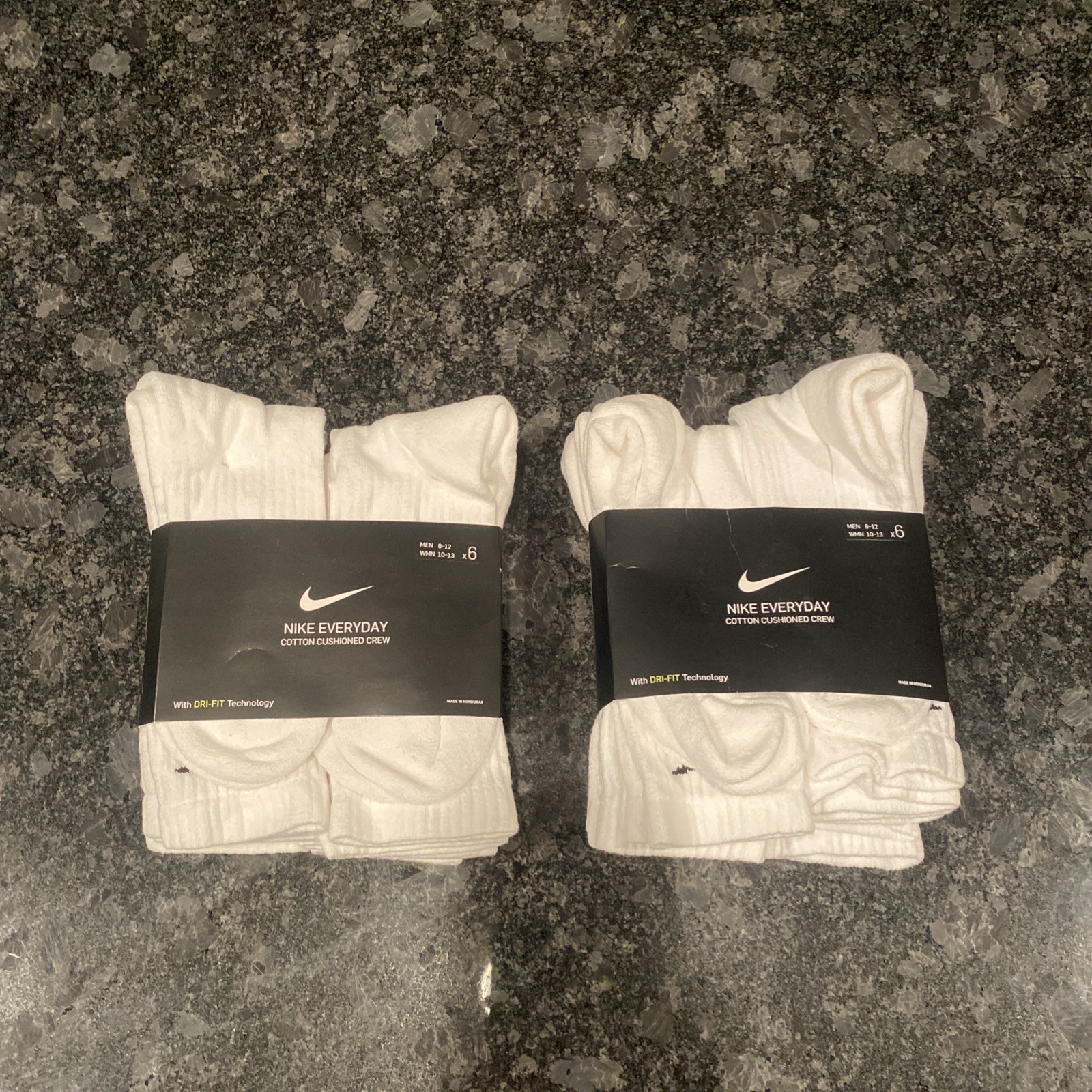 Lot of 2x Nike Everyday Cotton Cushioned Crew Dri-Fit Socks Sz L 12 Pairs NEW