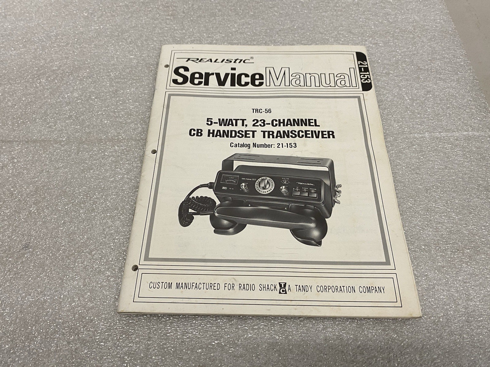 Vintage Realistic Service Manual TRC-56 5-Watt 23-Channel CB Handset Transceiver