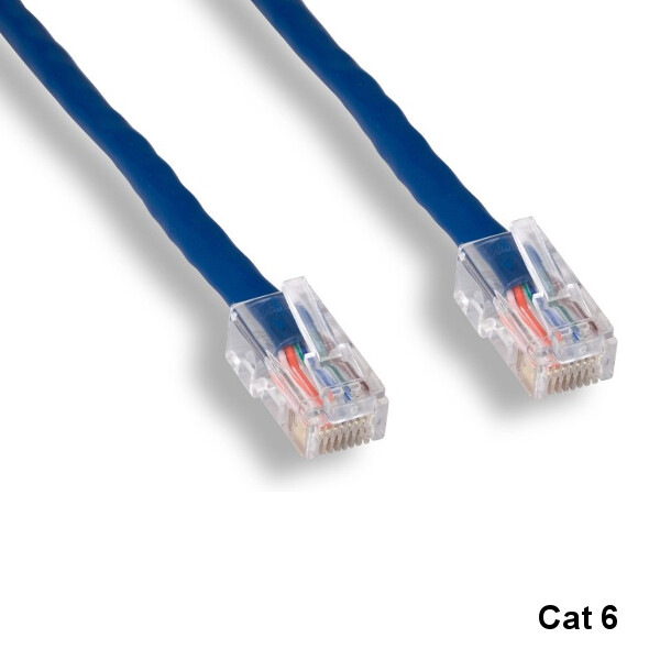 KNTK Blue 1ft Cat6 UTP Non-Booted Ethernet Patch Cable 24AWG 550MHz Networking