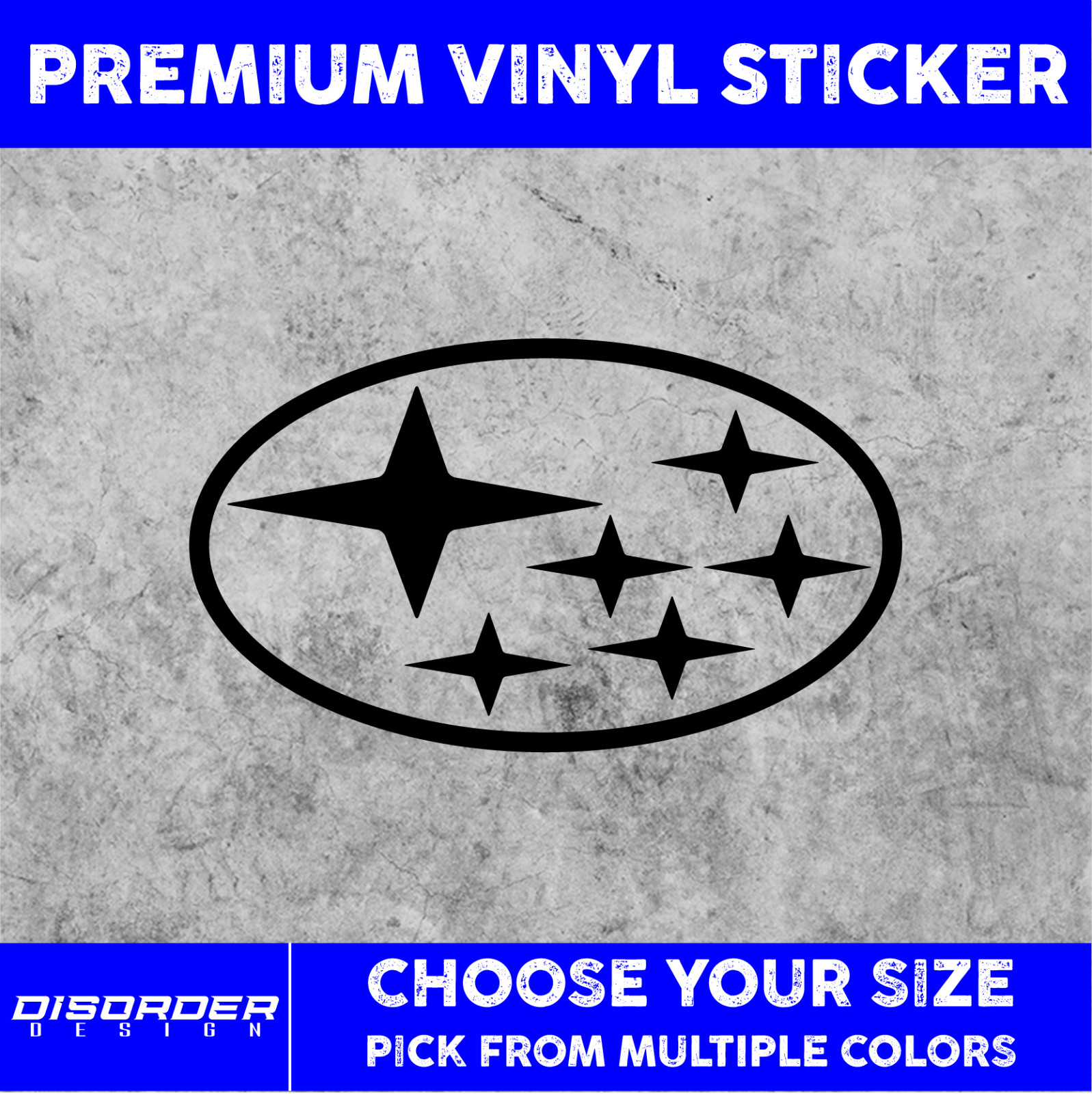 SUBARU LOGO [VINYL STICKER] JAPAN CAR TRUCK WINDOW LAPTOP FOLDER PICK COLOR SIZE