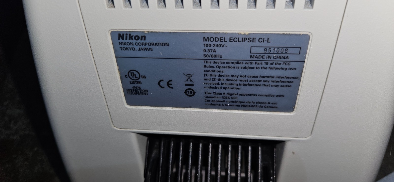 Nikon ECLIPSE Ci-L Microscope with 2 objectives