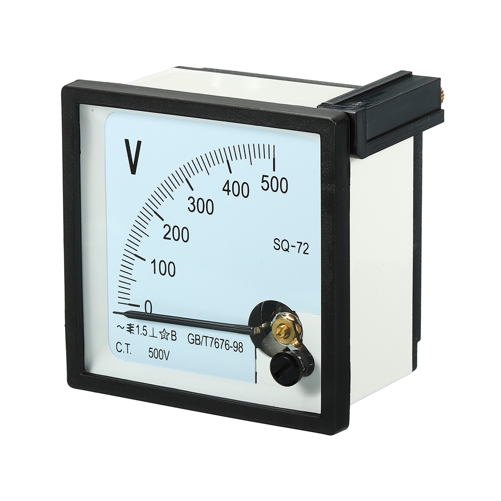 Analog Panel Voltmeter,SQ72 AC0-500V Volt Meter Gauge(White,Clear,Black,Square)
