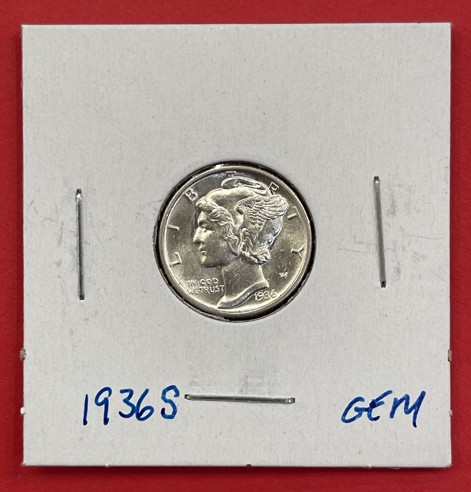 1936 S Mercury Silver Dime, Choice to Gem Uncirculated.