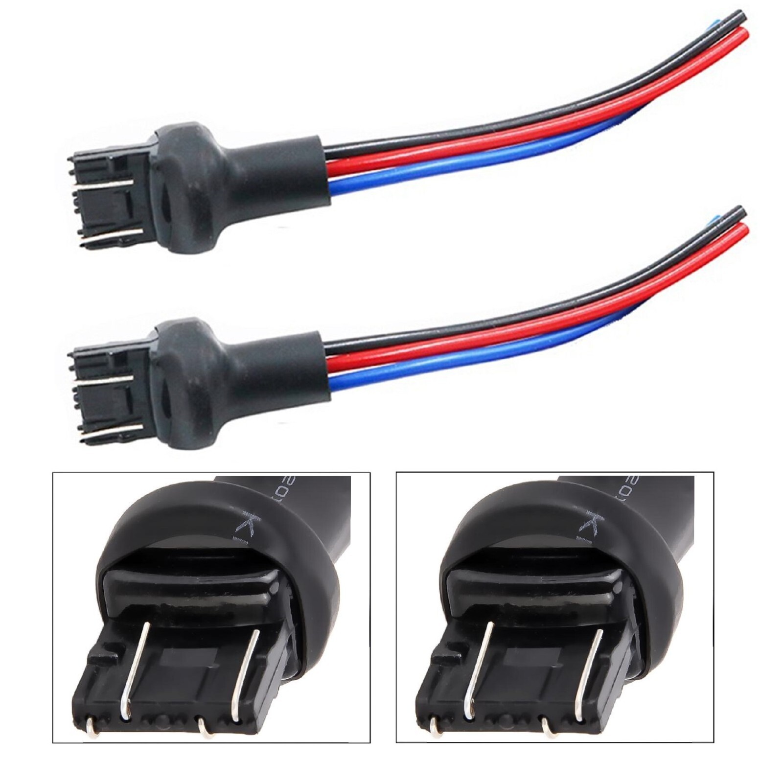 Pigtail Wire Male Socket 7443 7444 Two Harness Front Turn Signal Cable Plug Fit