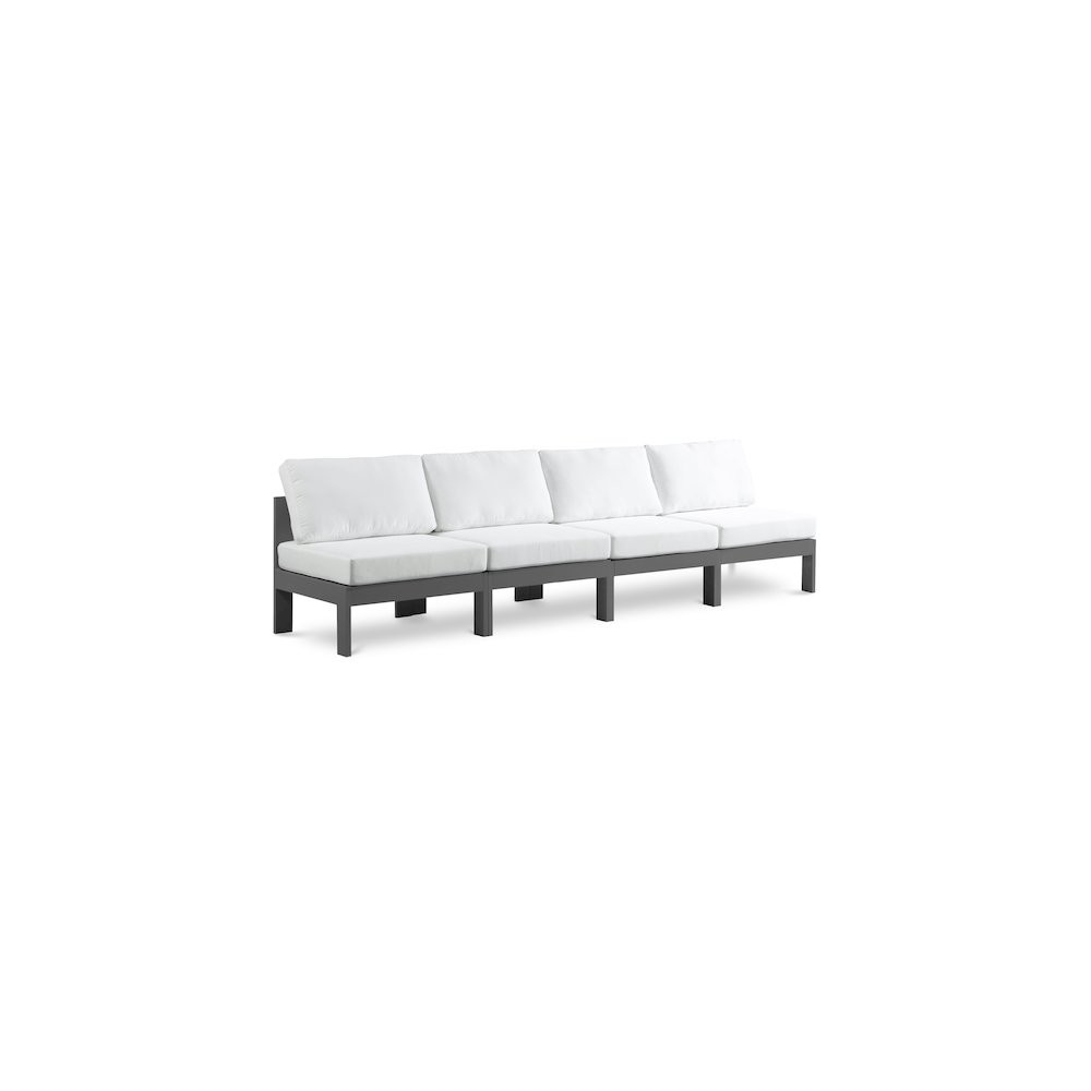 Nizuc White Water Resistant Fabric Outdoor Patio Modular Sofa