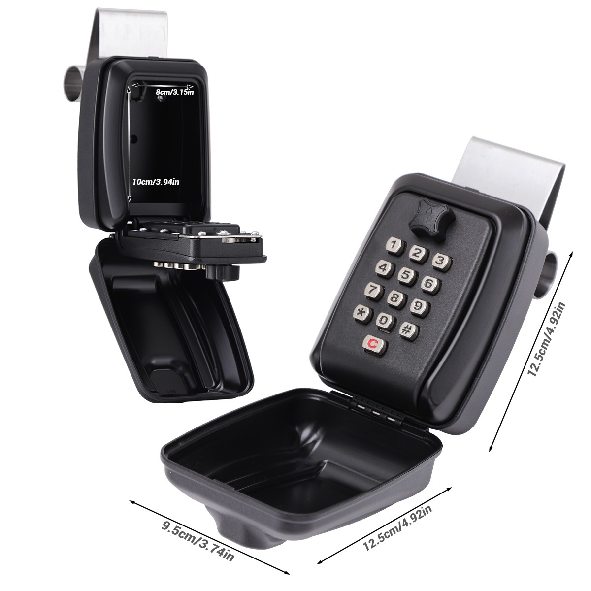 Car Lock Box Punch Button Window Mount Key Safe Box Storage Portable for Turbo