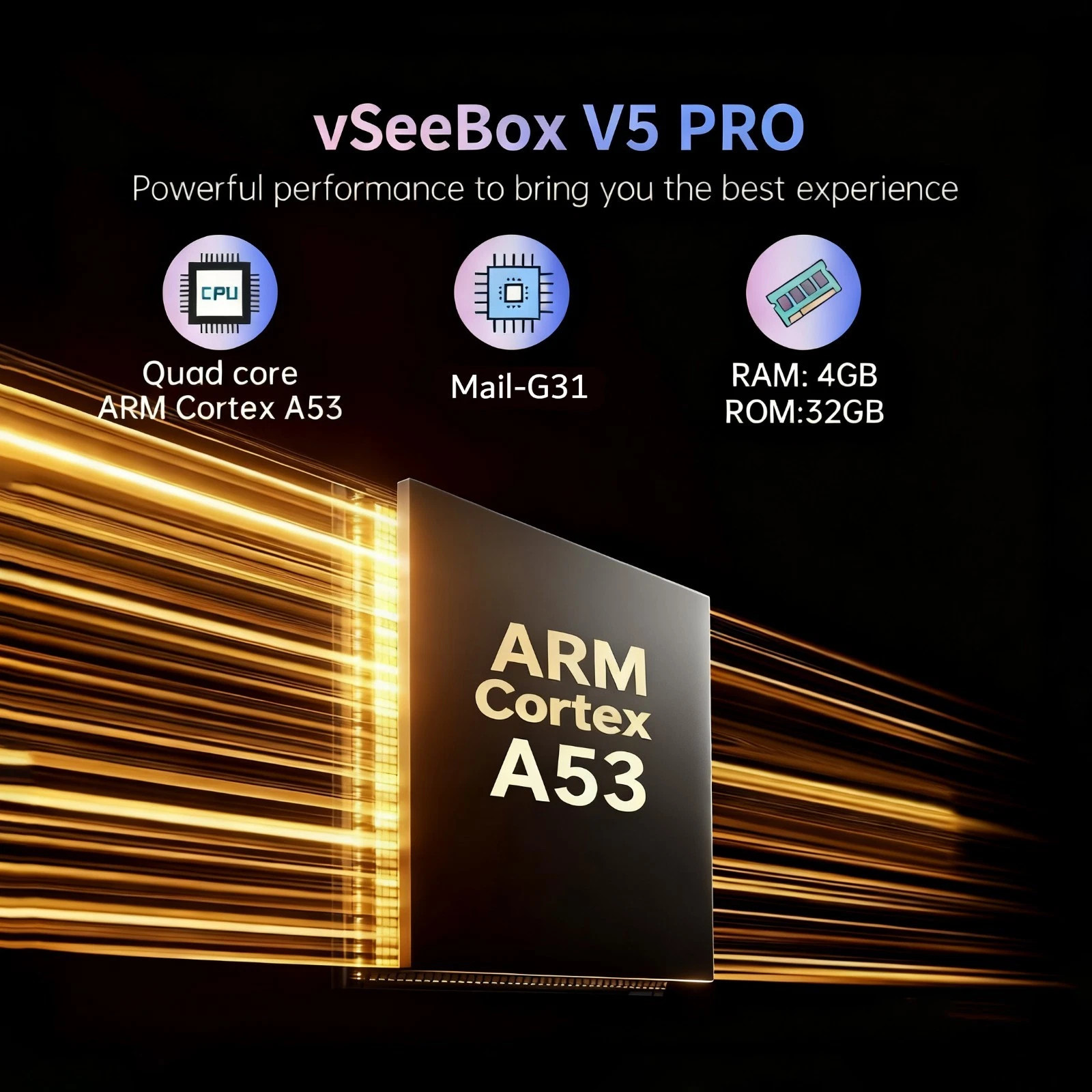 vSeeBox V5 Pro Smart Streaming Media Box Android 12 Quad Core Processor