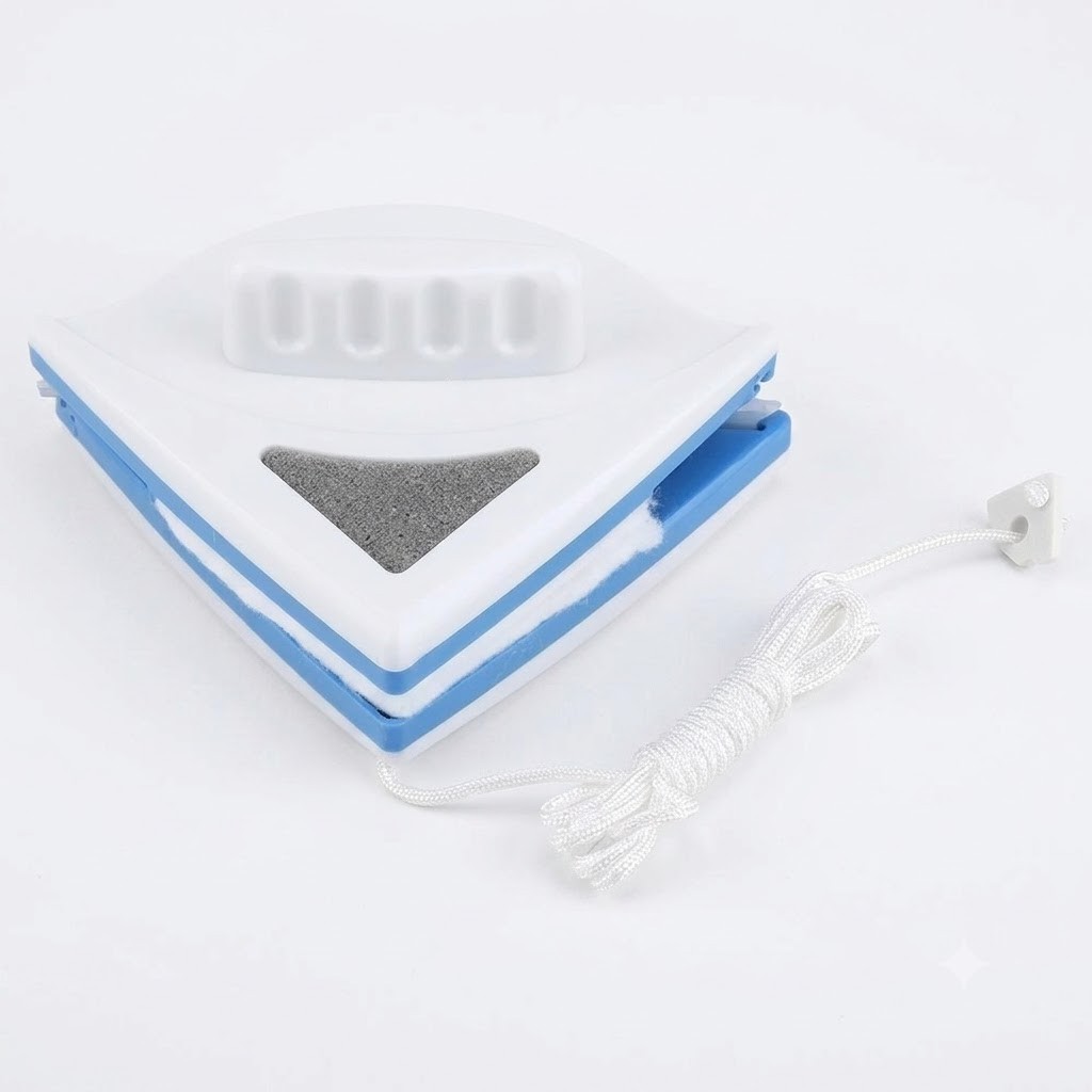 LT Triangle Shape Double Side Magnetic Window Cleaner Glass Wiper Cleaning Br