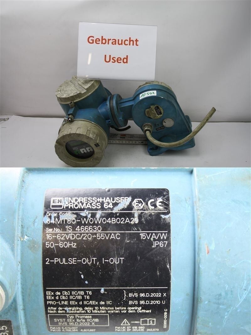 Endress Hauser Promass 64 64MT80-W0W04B02A9 Flowmeter Flow Meter