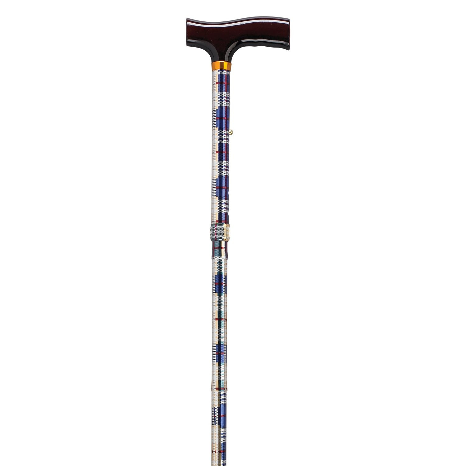 Drive Medical Lightweight Adjustable Computer Plaid Folding Cane, Computer Plaid