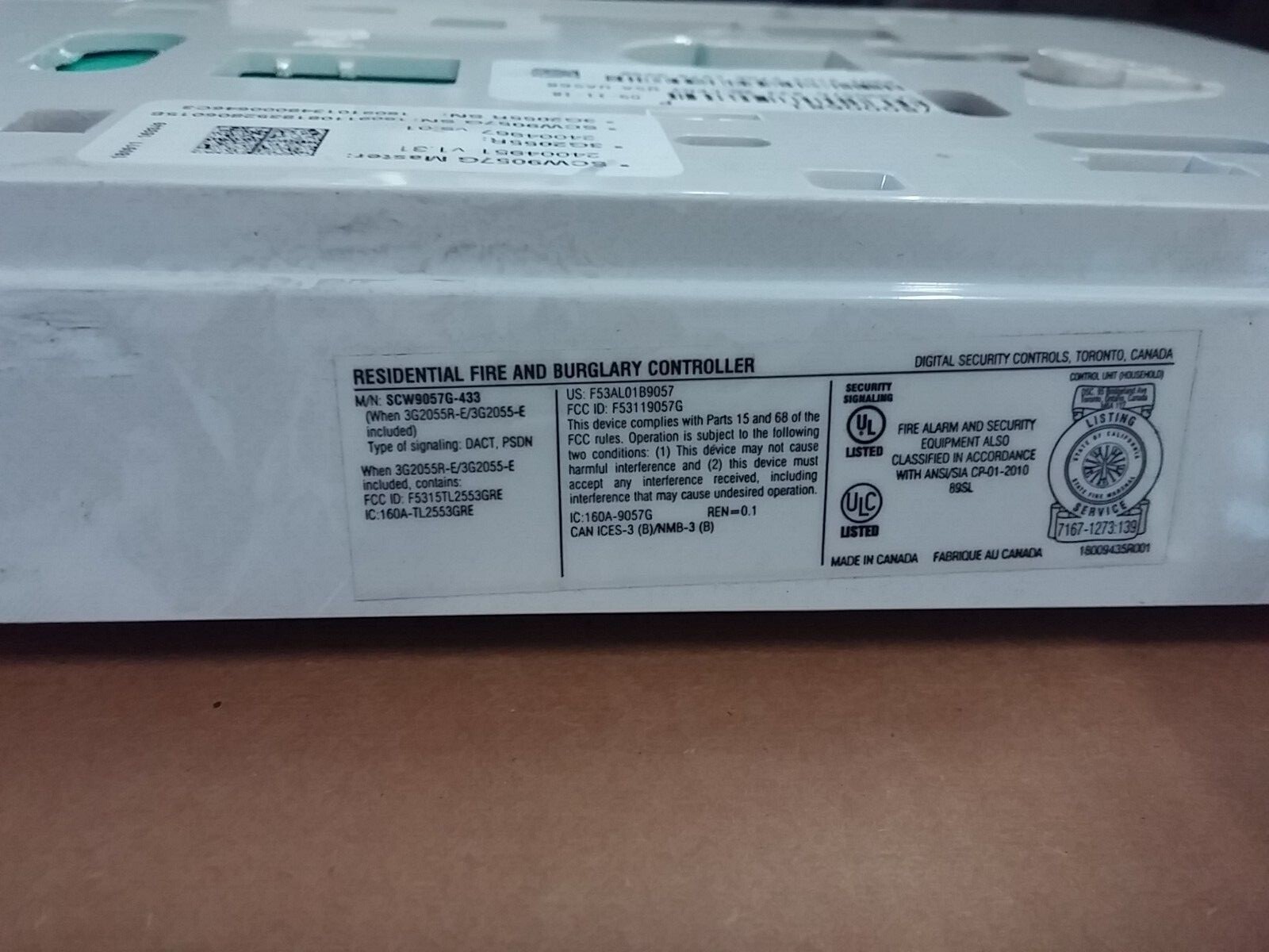 New ADT Impassa SCW9057G-433 Alarm Control Panel Only