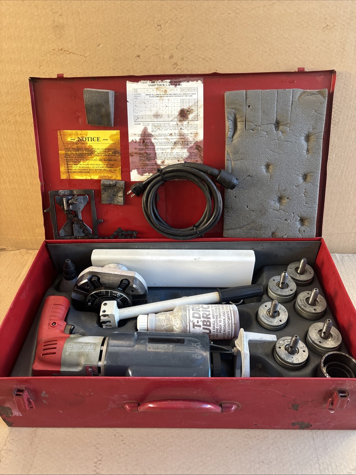 T-Drill Model T-55 Pipe Drill Copper Pipe T Forming Notcher T55 T-Drill Tool