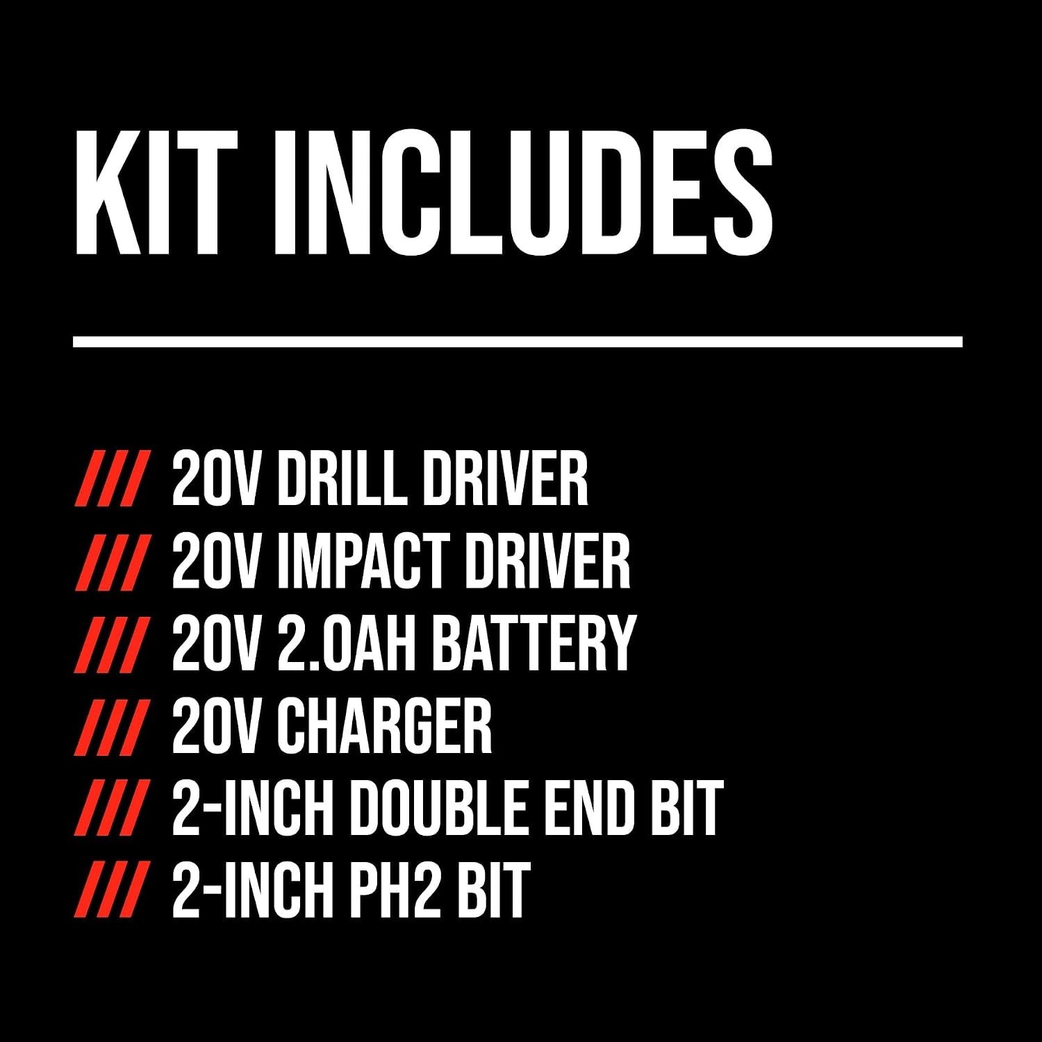 Cordless Drill & Impact Driver Combo Kit - 20V Brushless Set