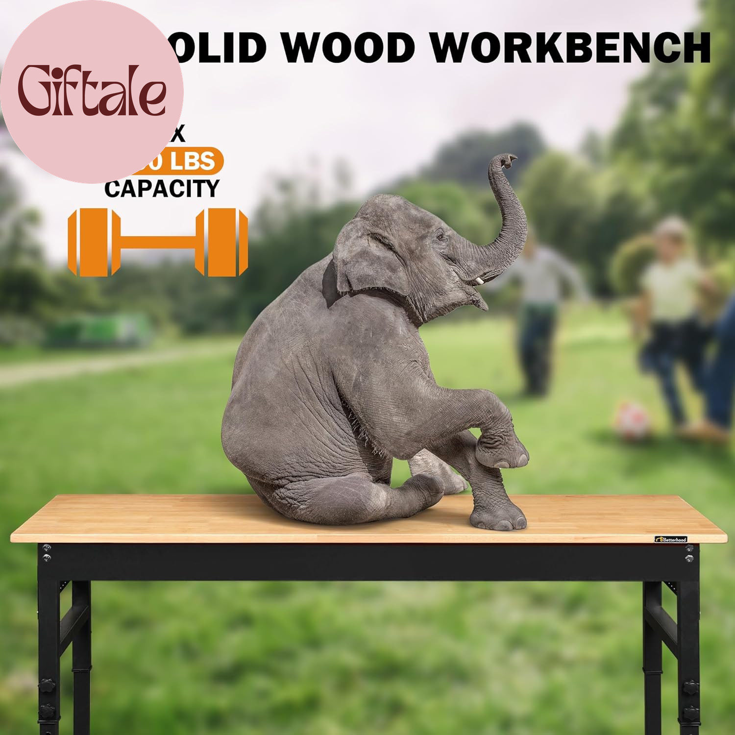 70" Adjustable Height Workbench, 2000 LBS Heavy Duty Work Table with Power Outle