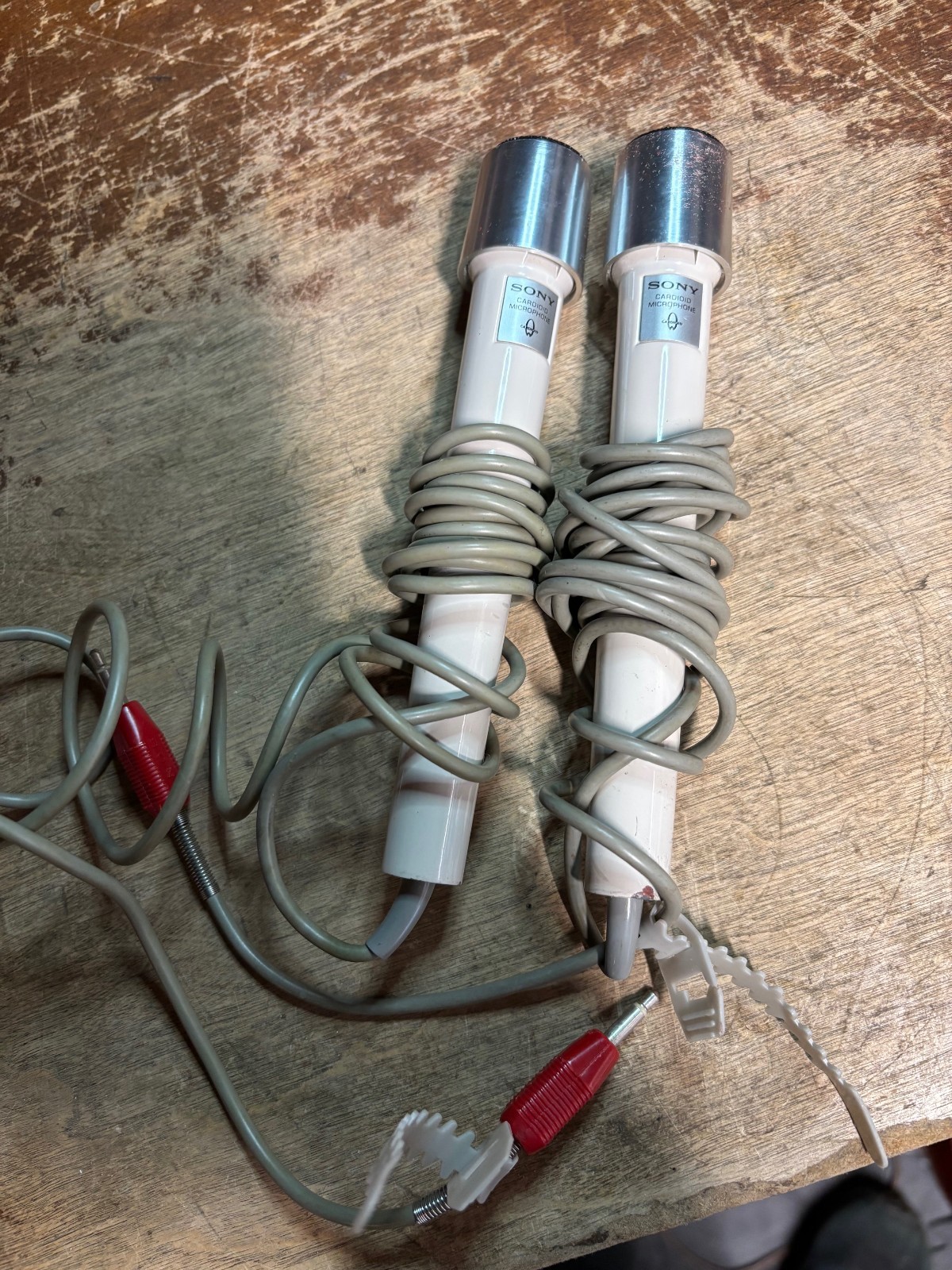 Lot of Two Sony Cardioid Microphones F-98 Japan