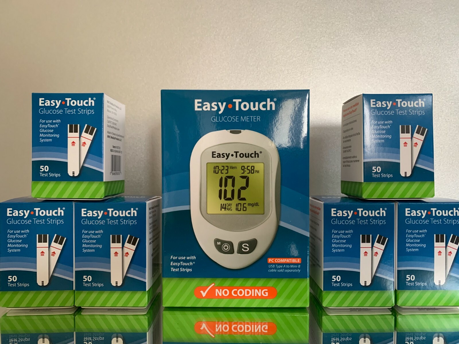Easy Touch Blood Glucose Test Strips 300 Ct Plus METR EXP 03/2027 Free Shipping