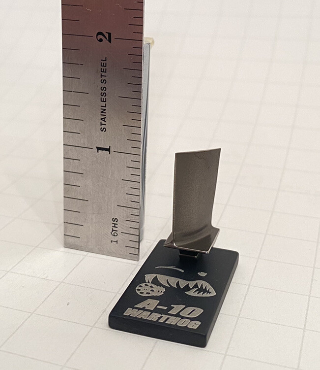 A-10 Warthog Titanium Jet Engine Blade. Inert Flight Sim Desk Model Turbine USAF