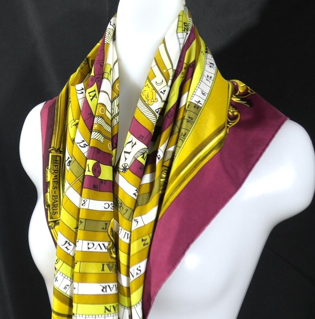 Hermes Large Scarf 90 Silk 100 D427
