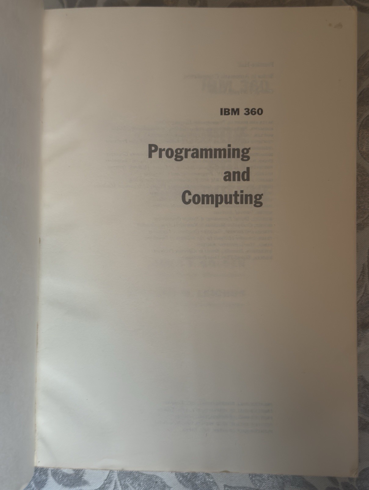 IBM 360 Programming And Computing By Golden And Leichus 1967 Vintage