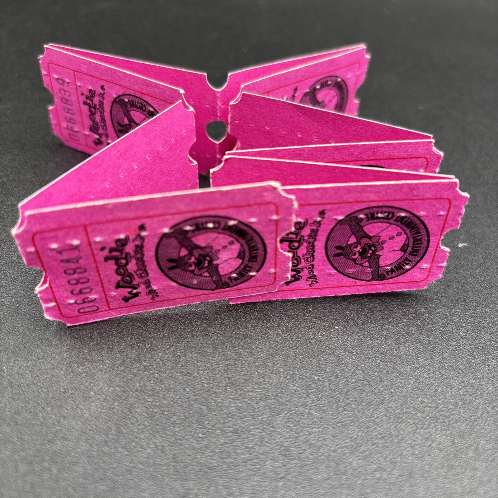 Woodie Wood Chuck's Inc. Arcade Toronto Canada Game Tickets Lot Of 10 Joined