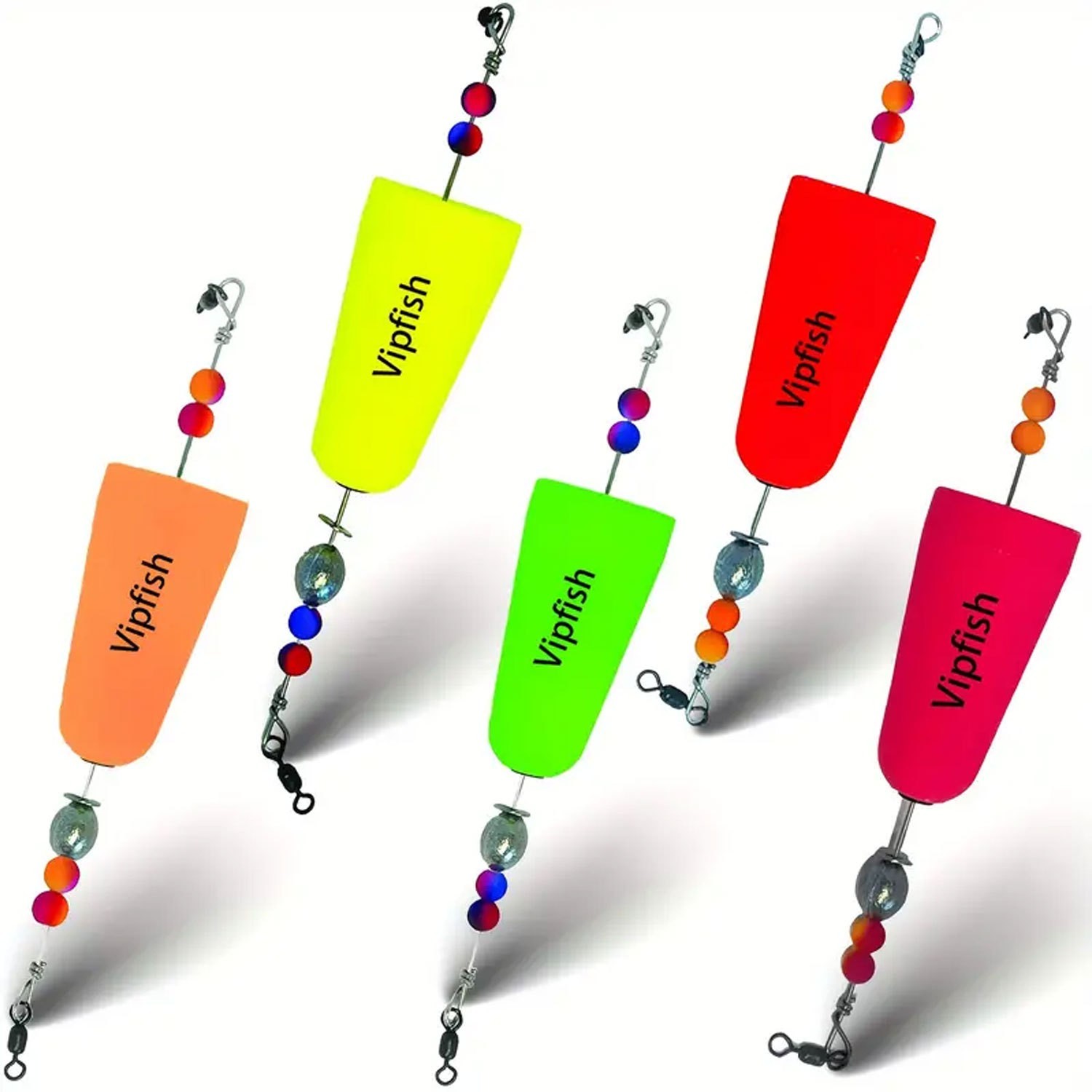 5pcs Fishing Bobbers Popping Cork Flexible Wire Weighted Fishing Floats