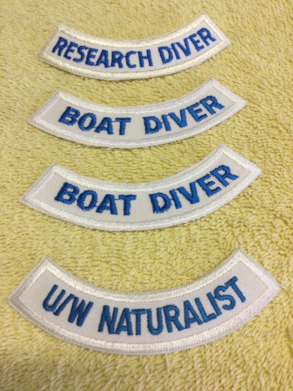 Chevrons 4 total as pictured Blue lettering - White border