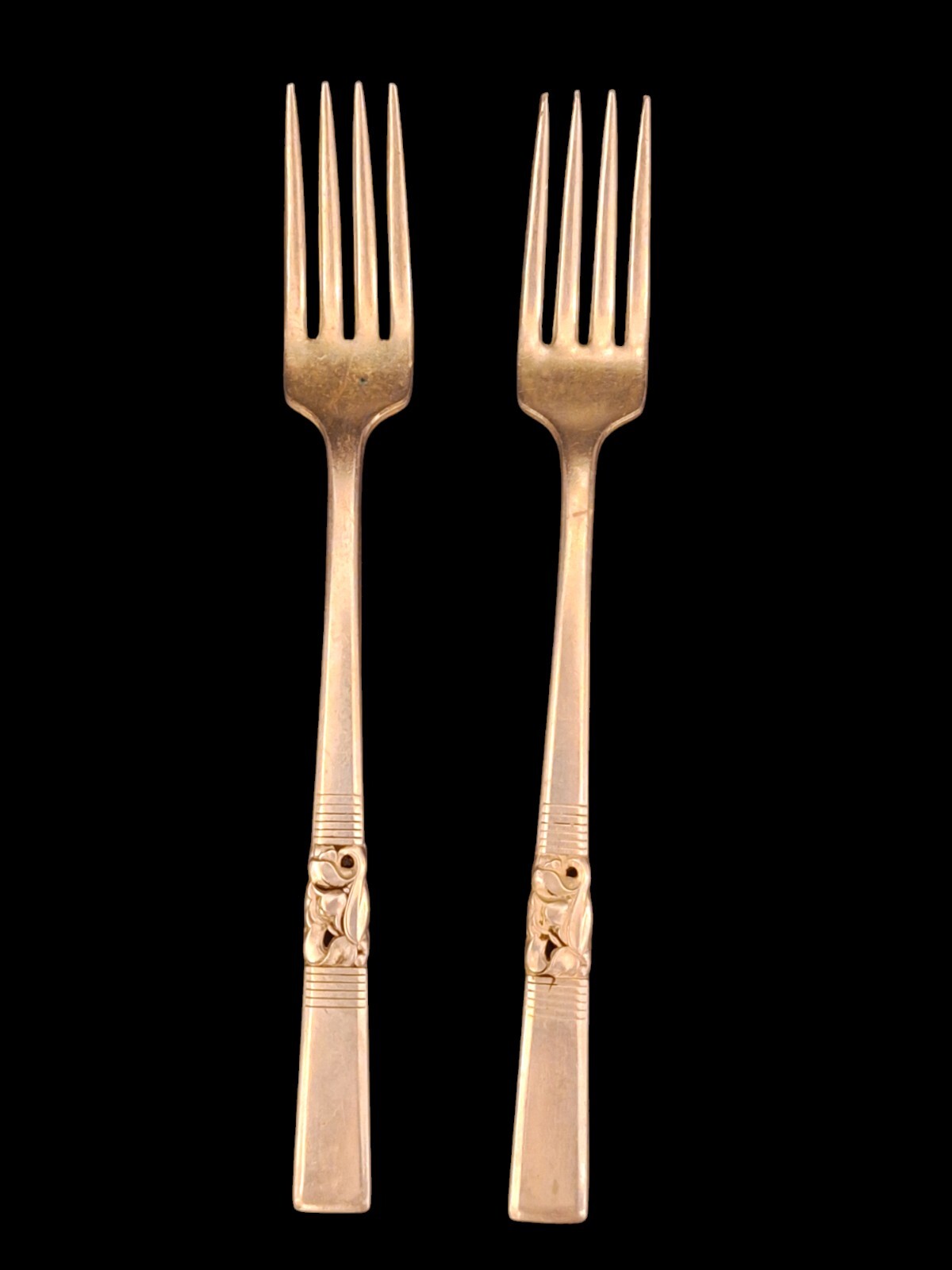 2 Oneida Community MORNING STAR Silverplate Viande GRILLE Forks 7 1/2"