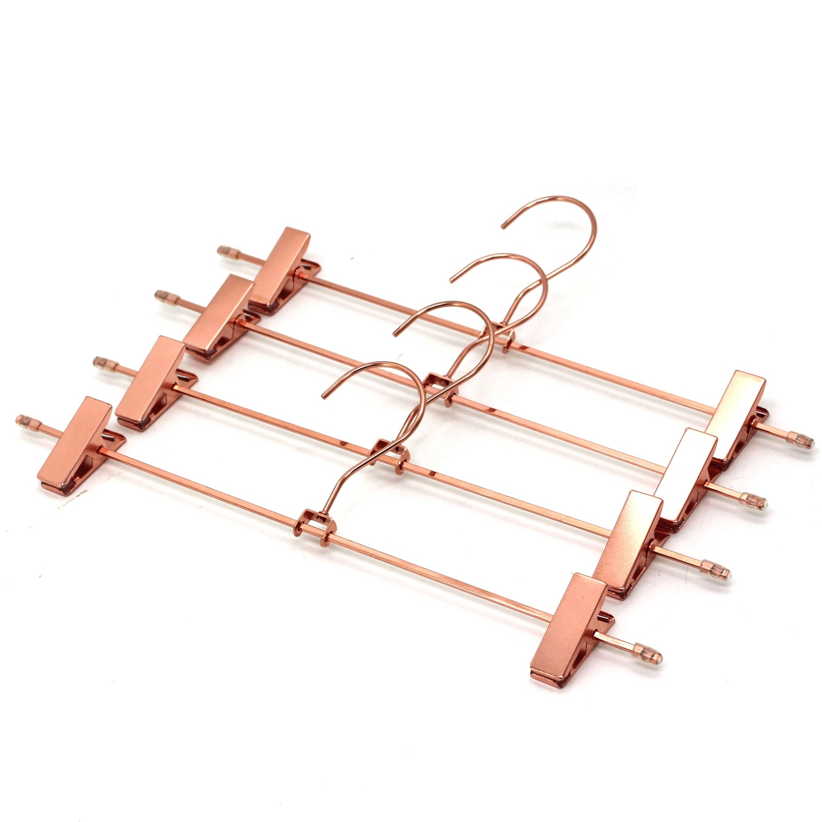 10 Pack 13.7" Rose Gold Copper Pants Hangers Strong Non-Slip Skirt Clips