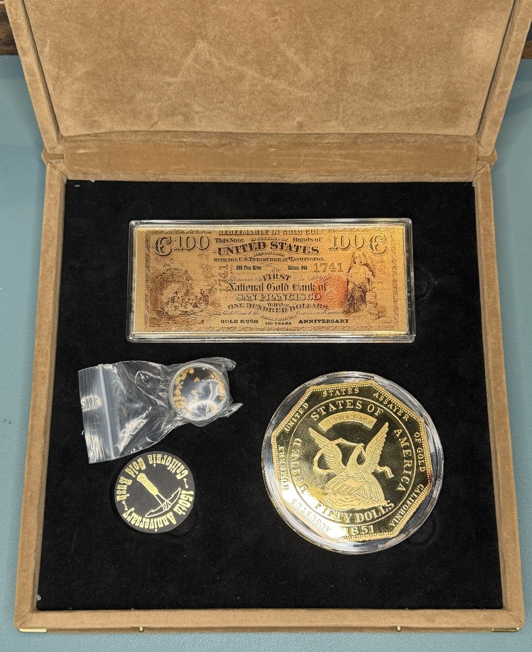 RARE 150th California Gold Rush Anniversary Complete Set! HUGE Silver & Gold