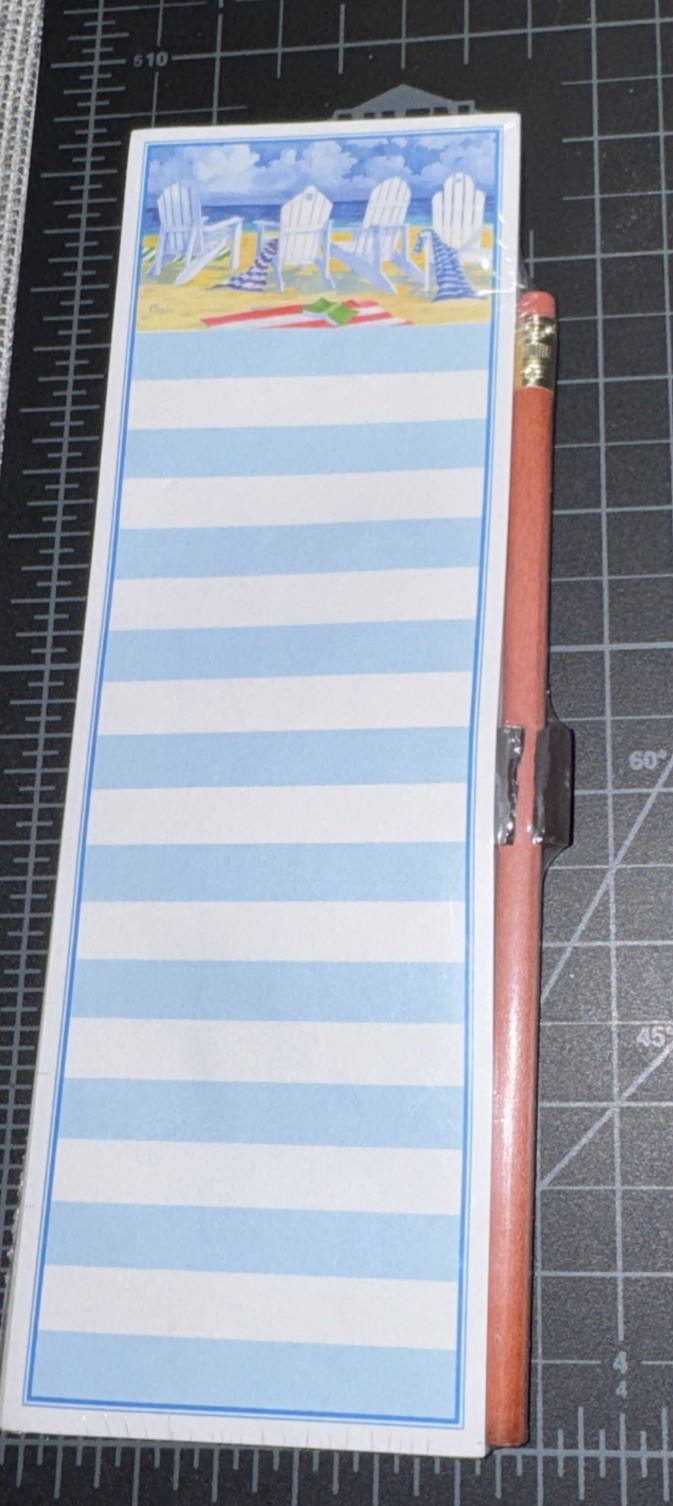 Cottage Press Magnetic Shopping List Notepad W/ Pencil Front Row Seats P. Brent