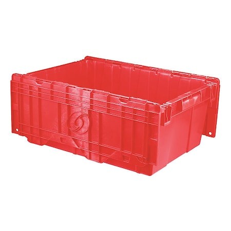 Orbis Fp143 Red Attached Lid Container, 9.72 Gal Volume Cap., 21 7/8 In L, 15