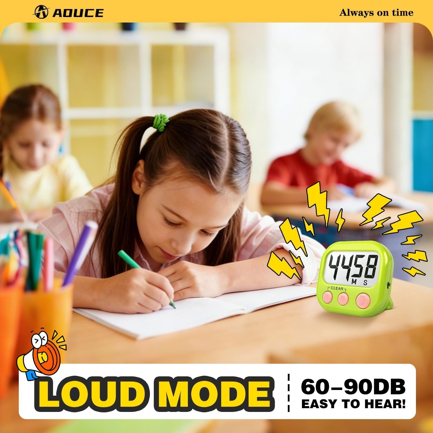 Versatile Classroom Digital Timer Set - Large Display, Magnetic Back, 99 Minutes