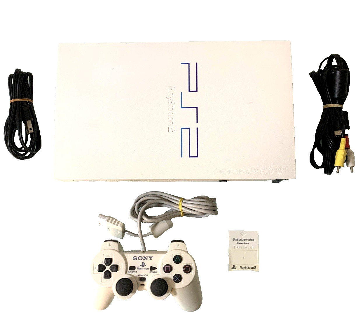 Sony PS2 SCPH-55000GT Ceramic White Console Set Tested Working NTSC-J From Japan