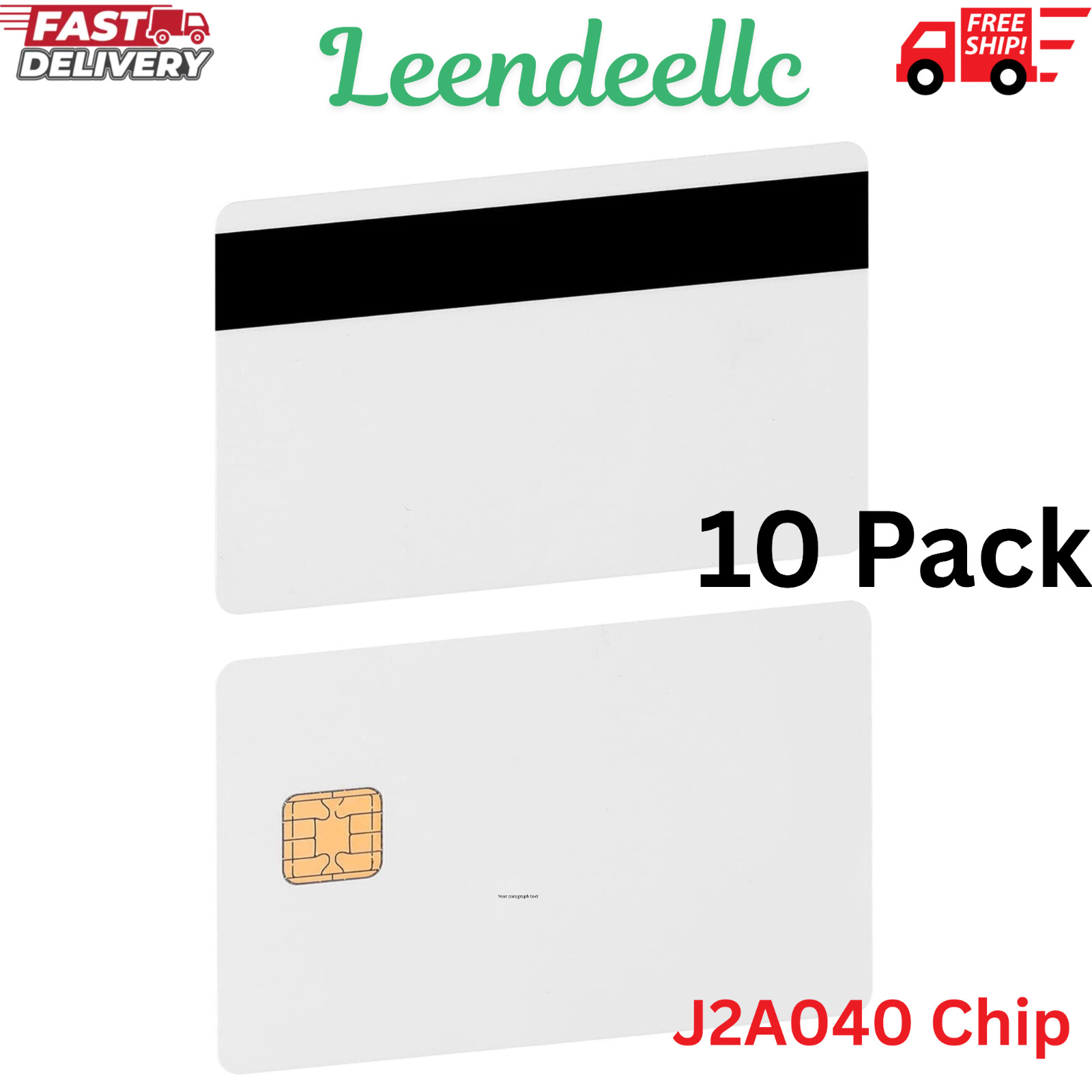 J2A040 Chip Java Jcop Cards Unfused, Java Smart Card with 2 Track, 8.4mm 10 Pack