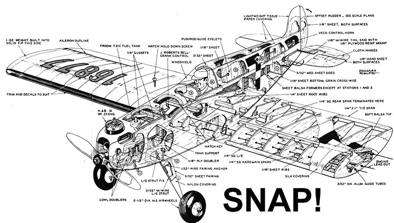 Model Airplane Plans (UC): SNAP! 34" Sports Model for .19-.23 by Vern Clements