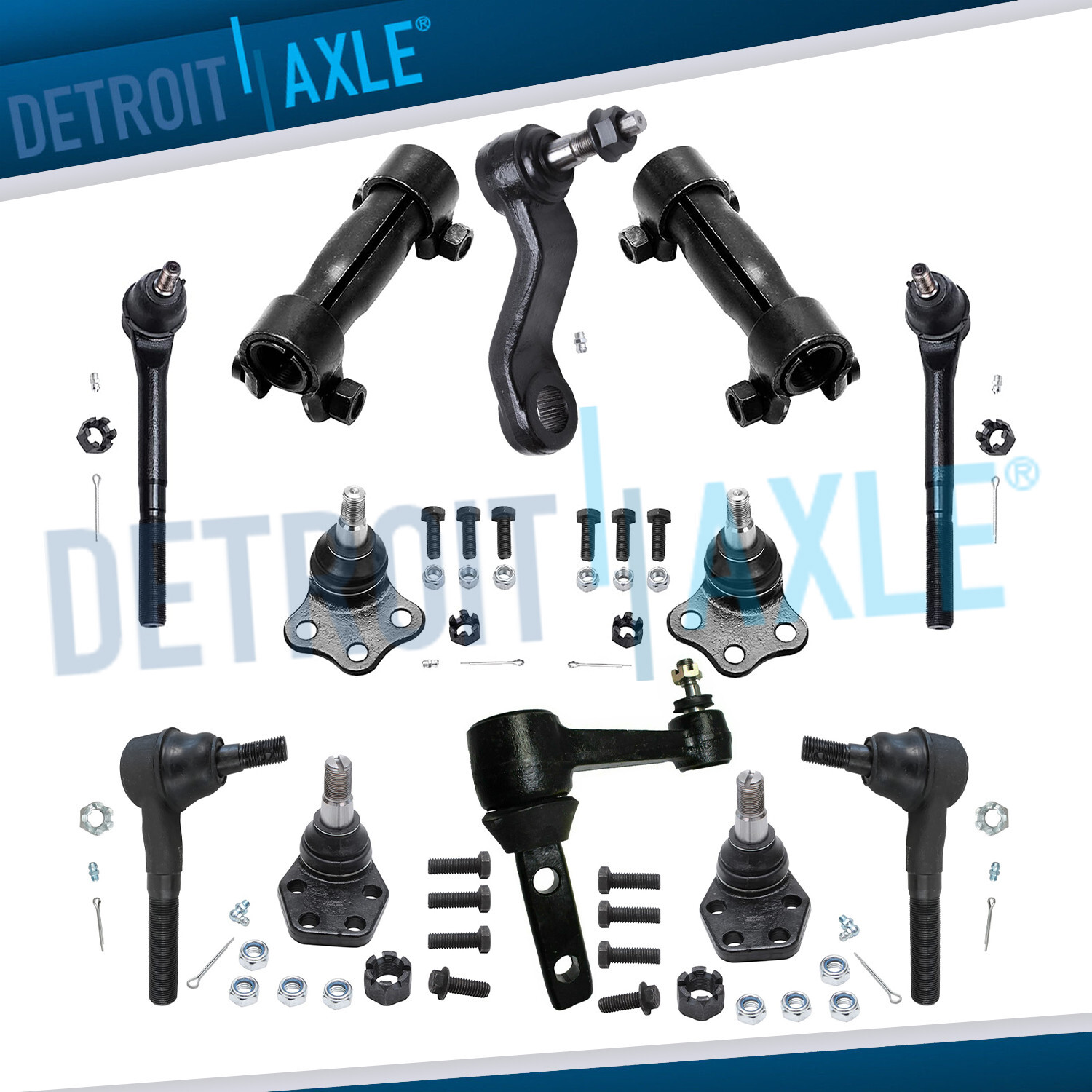 2WD Front Inner Outer Tie Rods Ball Joints for 2000 - 2002 Dodge RAM 2500 3500