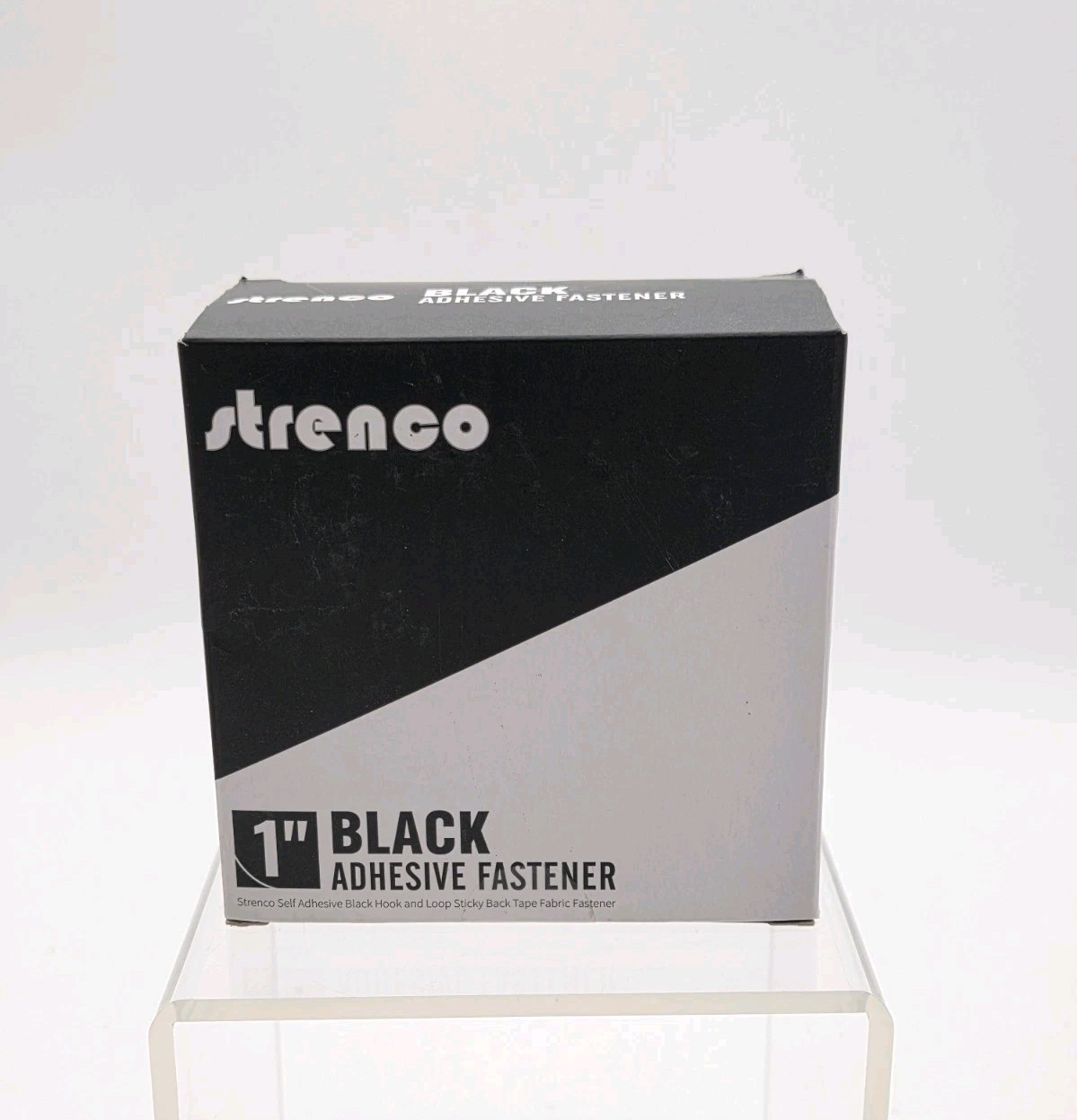 Strenco 1" Black Adhesive Fastener, Hook And Loop, New